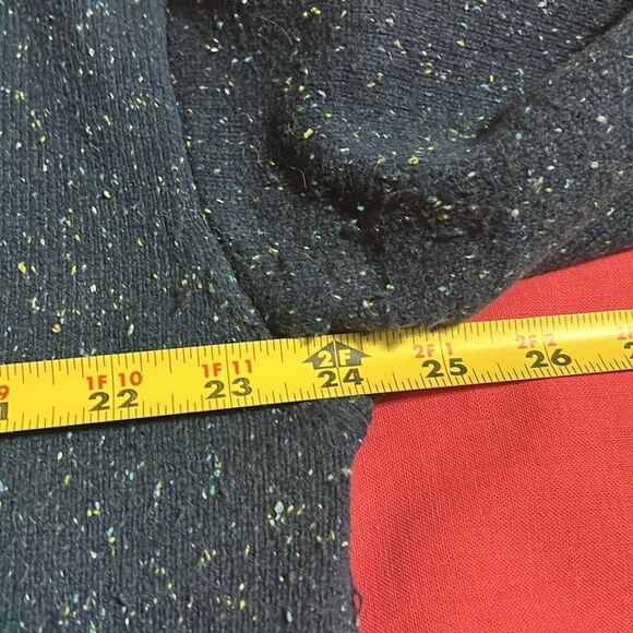 J JILL blue speckled cardigan sweater. One button closure. XL - Picture 9 of 12